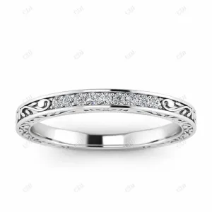0.08CTW Lab Grown Diamond Filigree Art Deco Band