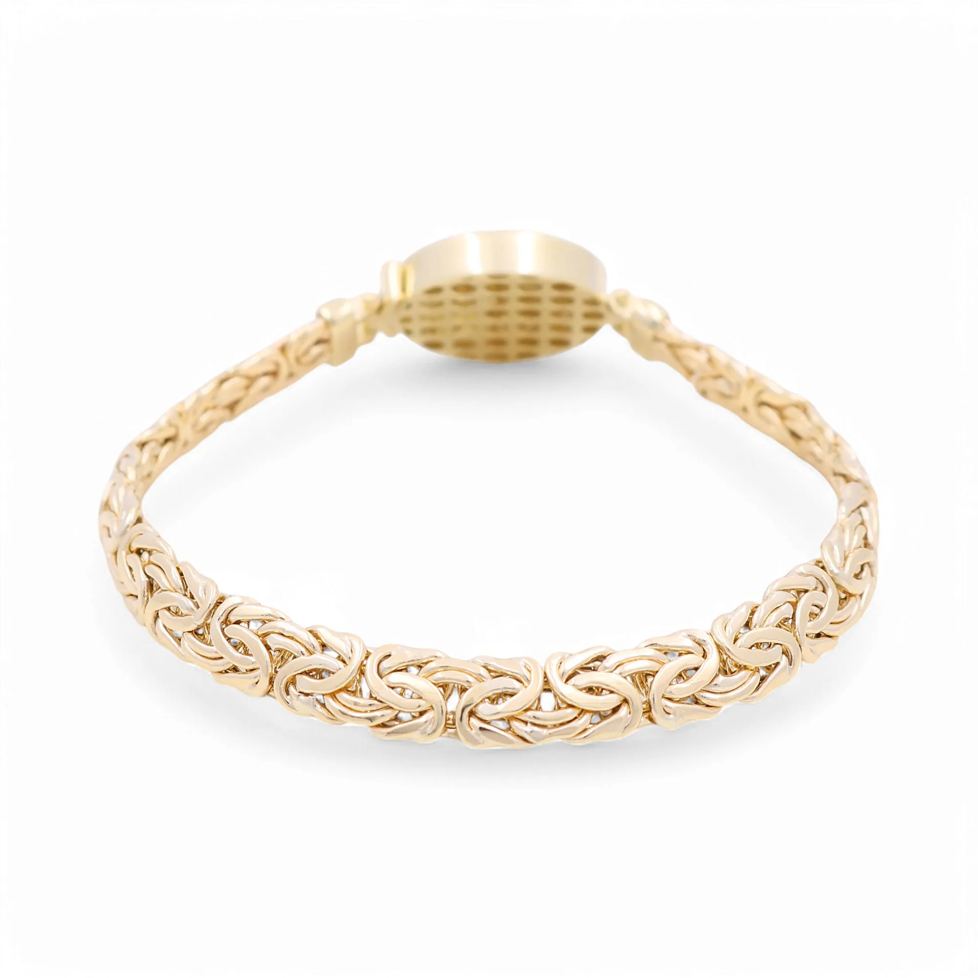 10K Yellow Gold Byzantine Woman's Bracelet with Medusa and Cz / Size: 7.5" / Weight: 12.7 GR / DPWB0VS