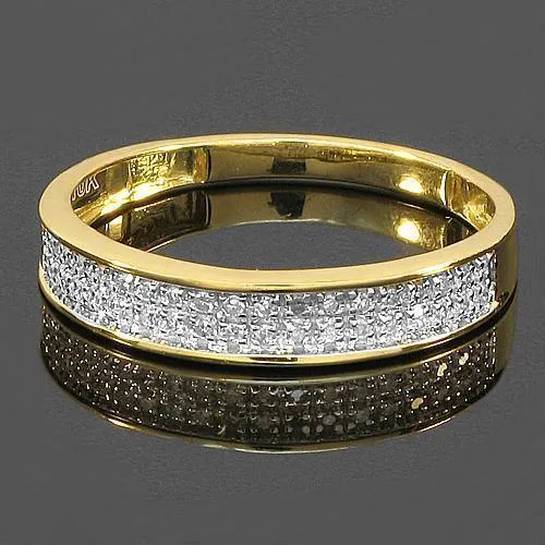 10K Yellow Solid Gold Diamond Wedding Ring Band Set 0.50 Ctw