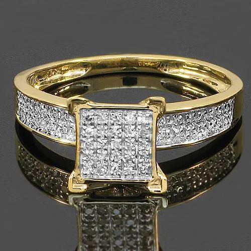 10K Yellow Solid Gold Diamond Wedding Ring Band Set 0.50 Ctw