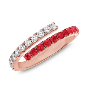 14K Gold Diamond & Ruby Wrap Ring