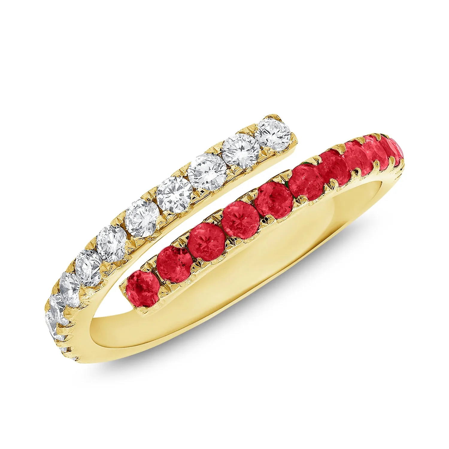 14K Gold Diamond & Ruby Wrap Ring