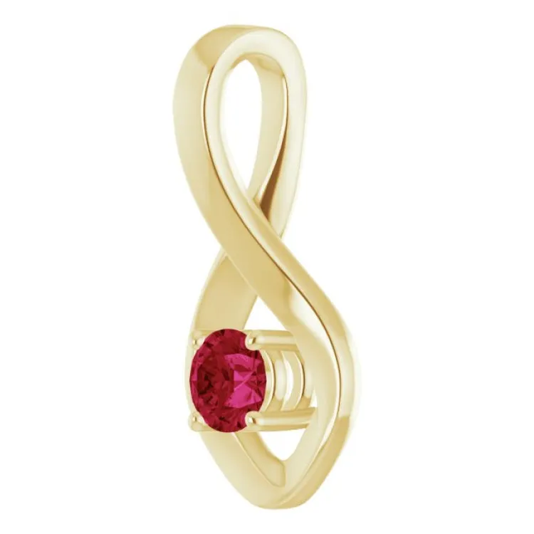 14K Yellow 4 mm Round Lab-Grown Ruby Pendant