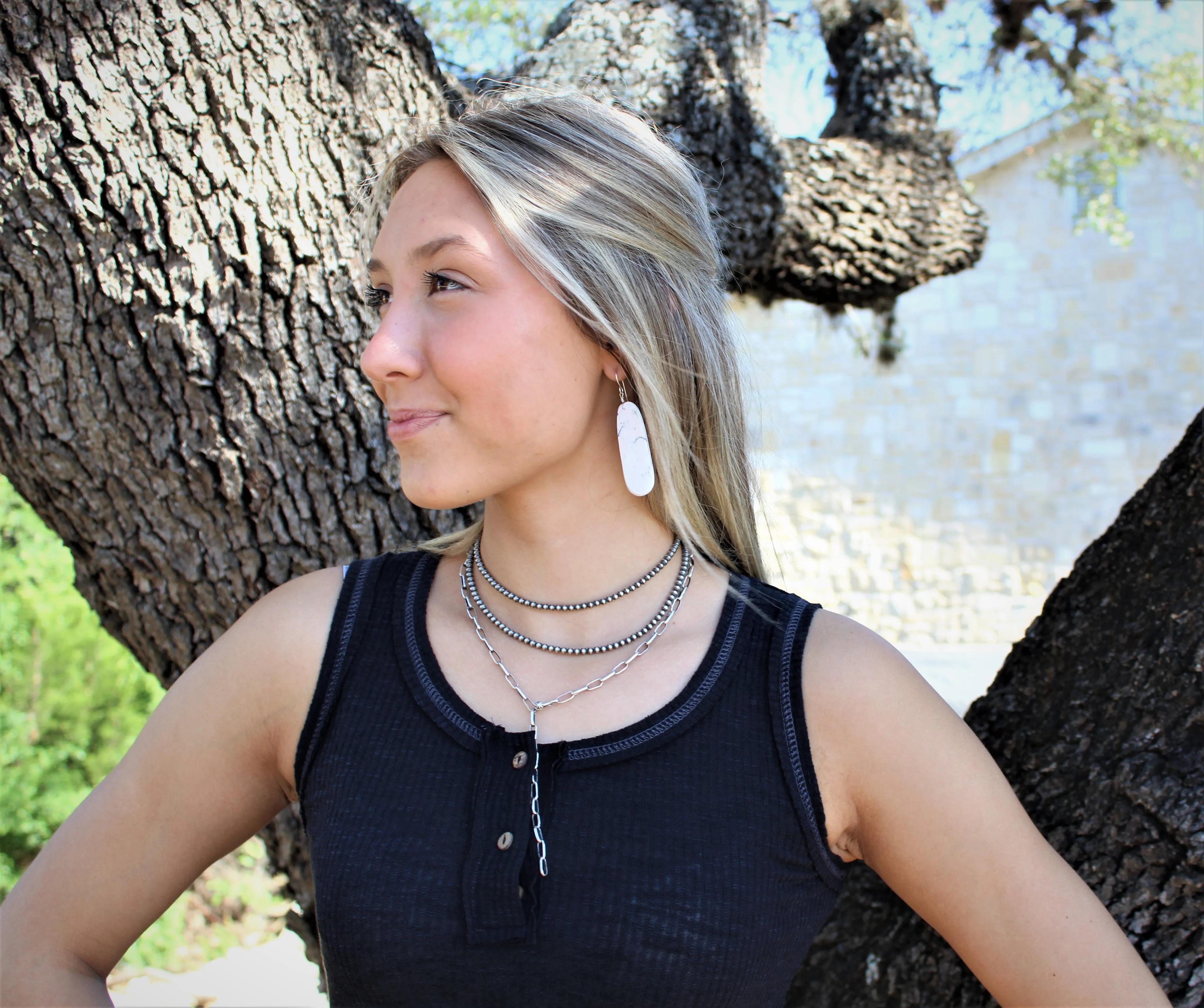 14" 4mm Navajo Pearl Necklace