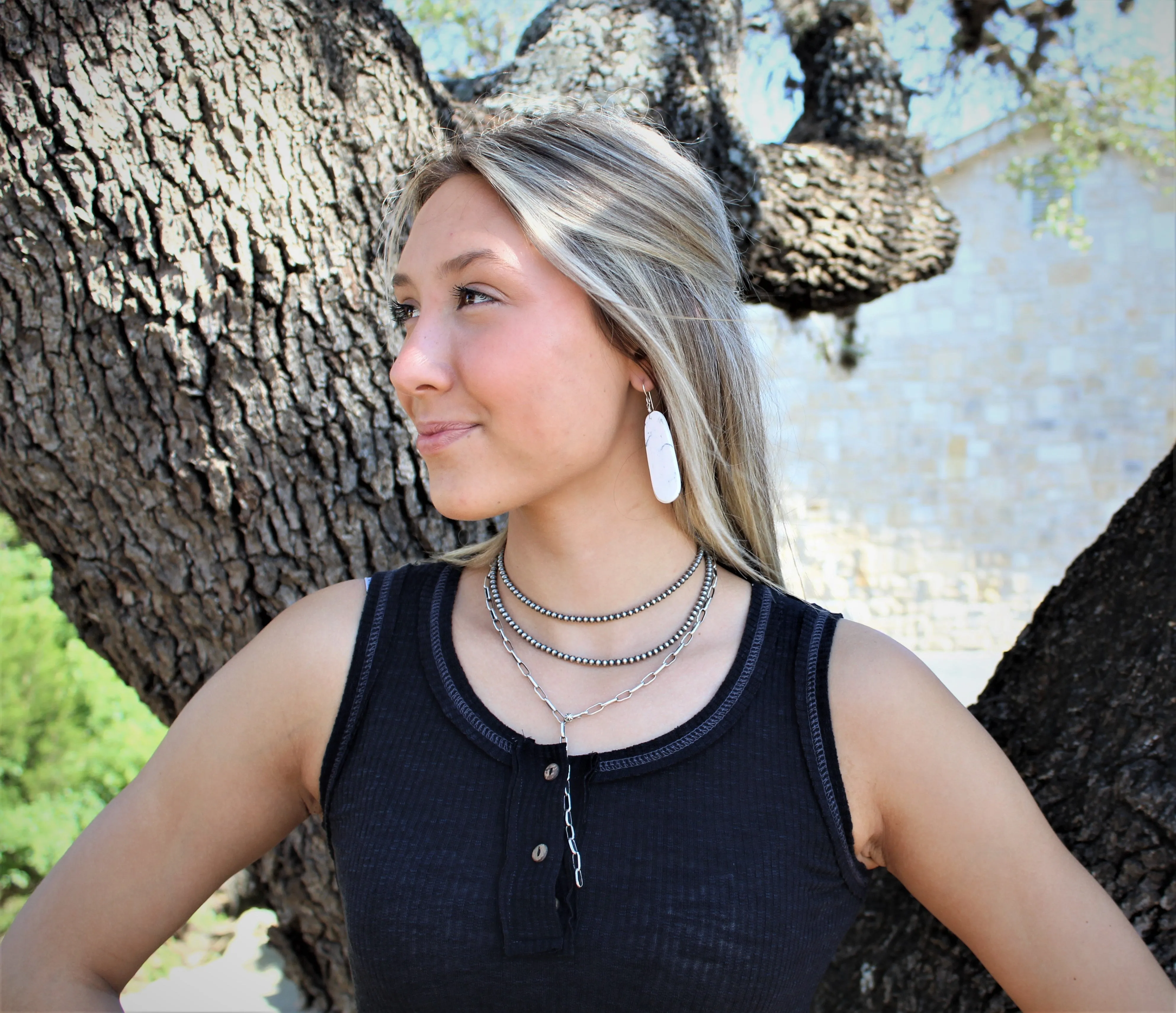 14" 4mm Navajo Pearl Necklace