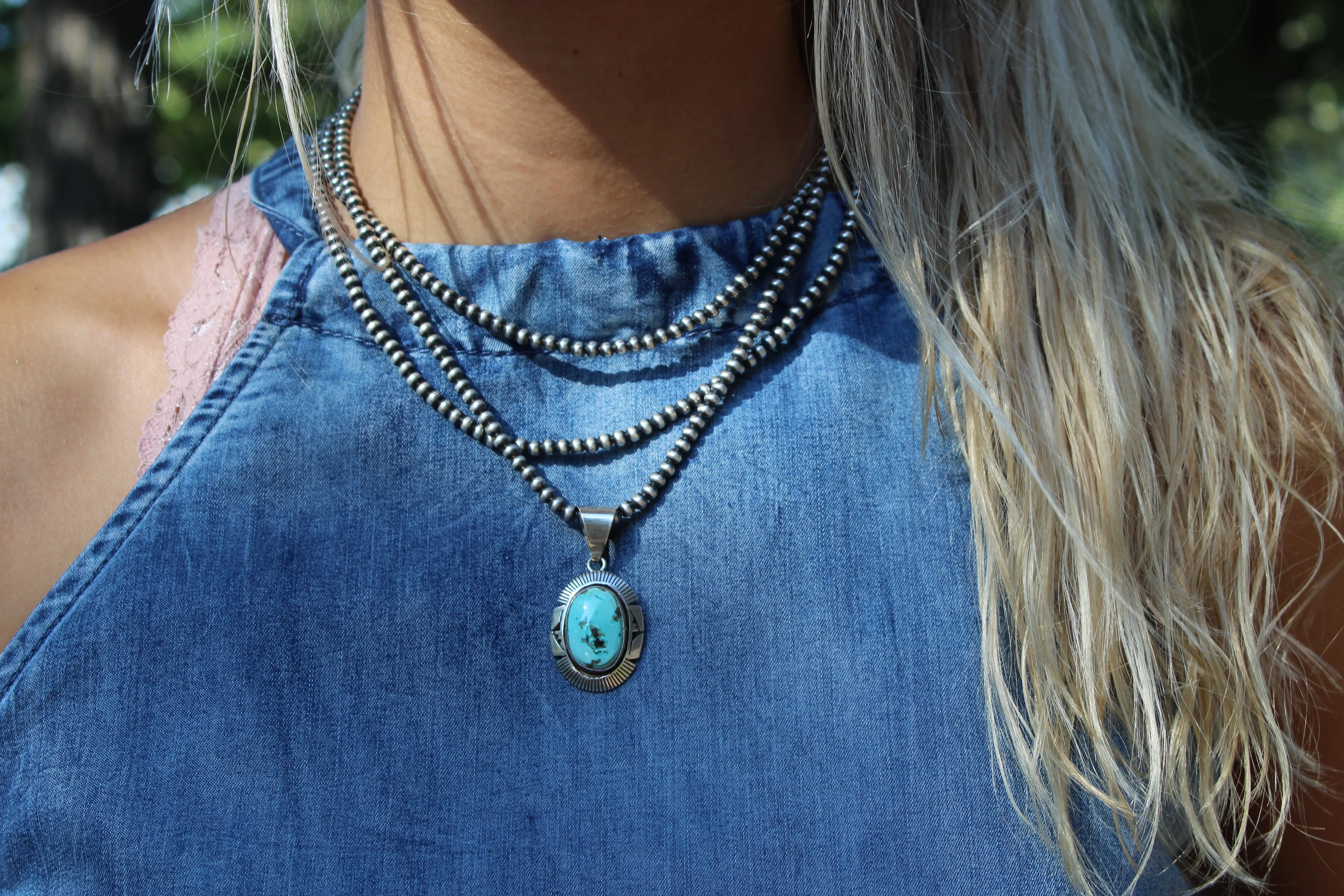 14" 4mm Navajo Pearl Necklace