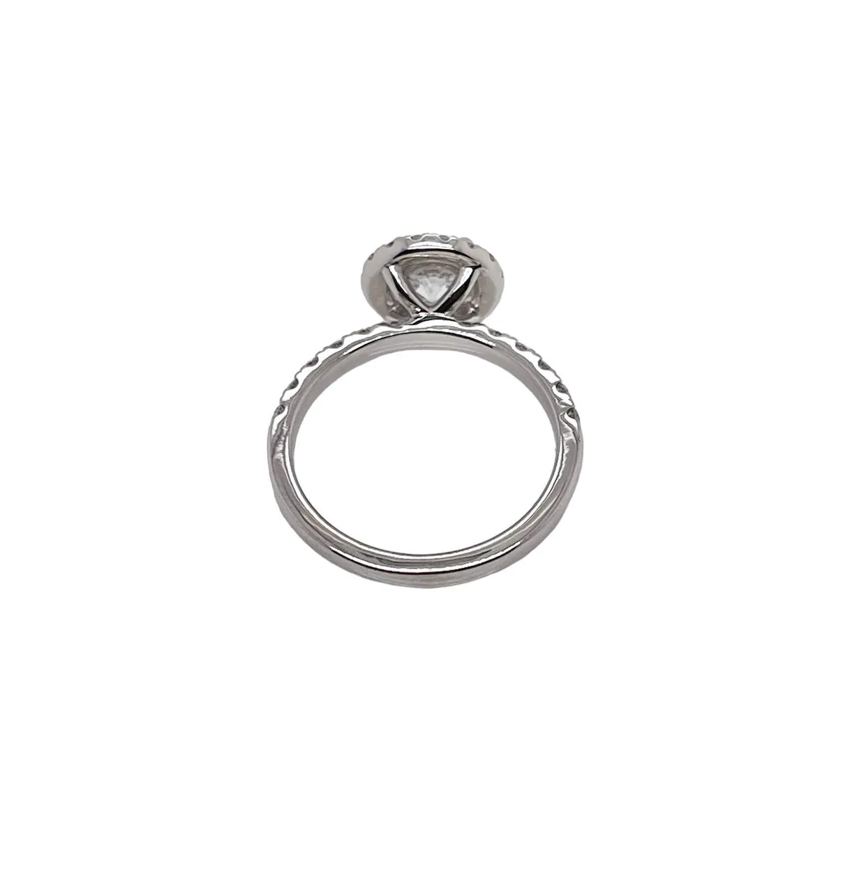 1.68 Ct E VS2 Lab Grown Round Diamond Halo Engagement Ring 14k White Gold