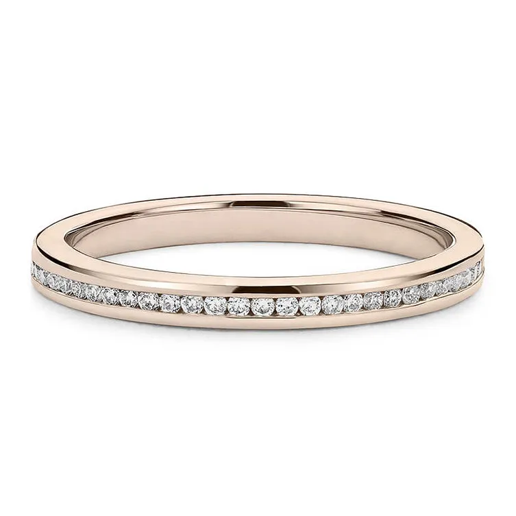 18CT White/Rose/Yellow Gold Channel Set Diamonds Eternity Ring