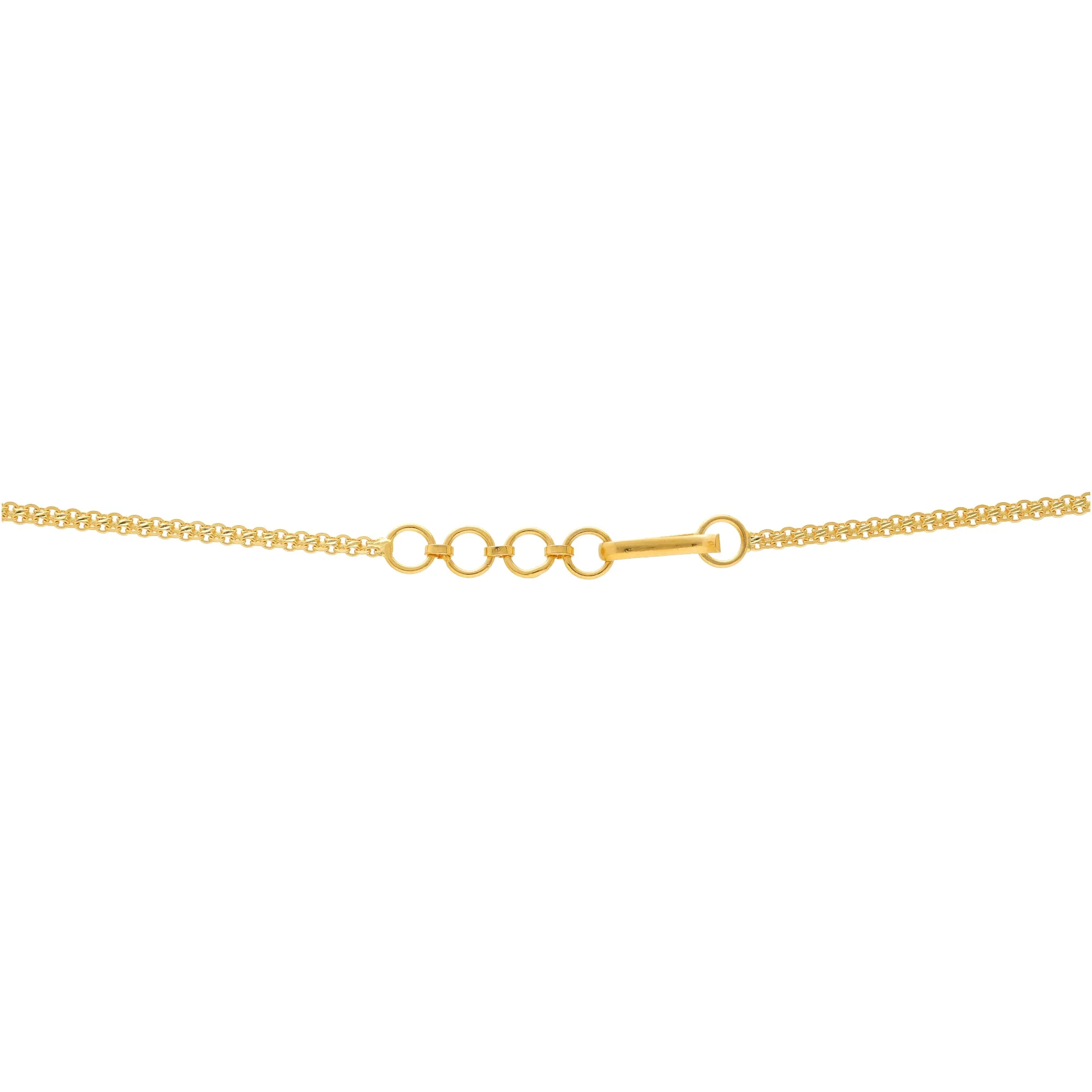 22K Yellow Gold Antique Necklace Set w/ Ruby & CZ (36.5gm)