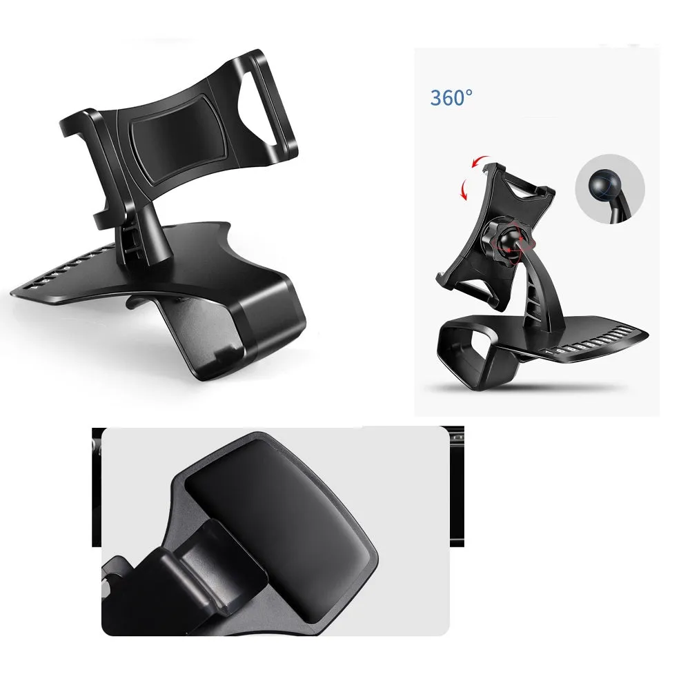 3 in 1 Car GPS Smartphone Holder: Dashboard / Visor Clamp   AC Grid Clip for Gresso Regal R2 - Black