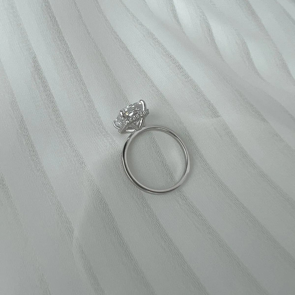 4 Carat Radiant Cut Hidden Halo Engagement Ring