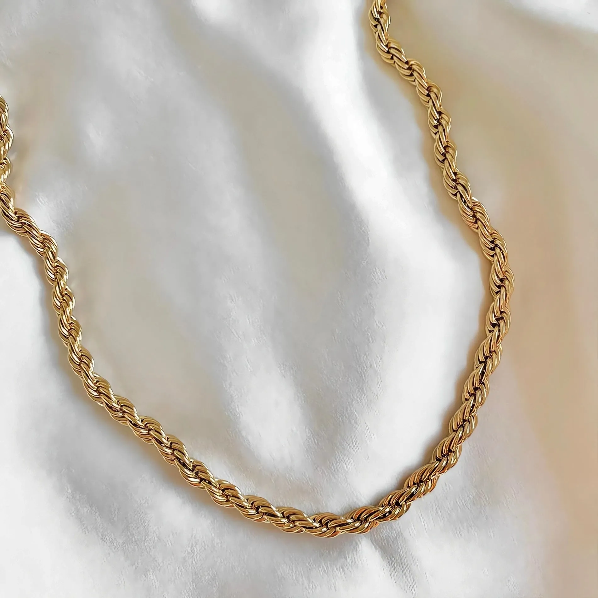 40cm-50cm 2mm/3mm/5mm/8mm Width Twisted Rope Chain Choker Necklace