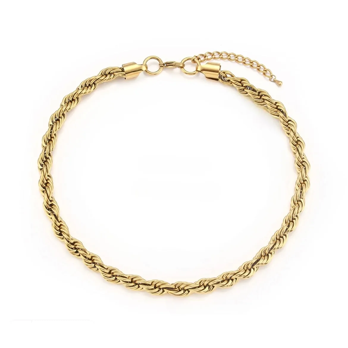 40cm-50cm 2mm/3mm/5mm/8mm Width Twisted Rope Chain Choker Necklace