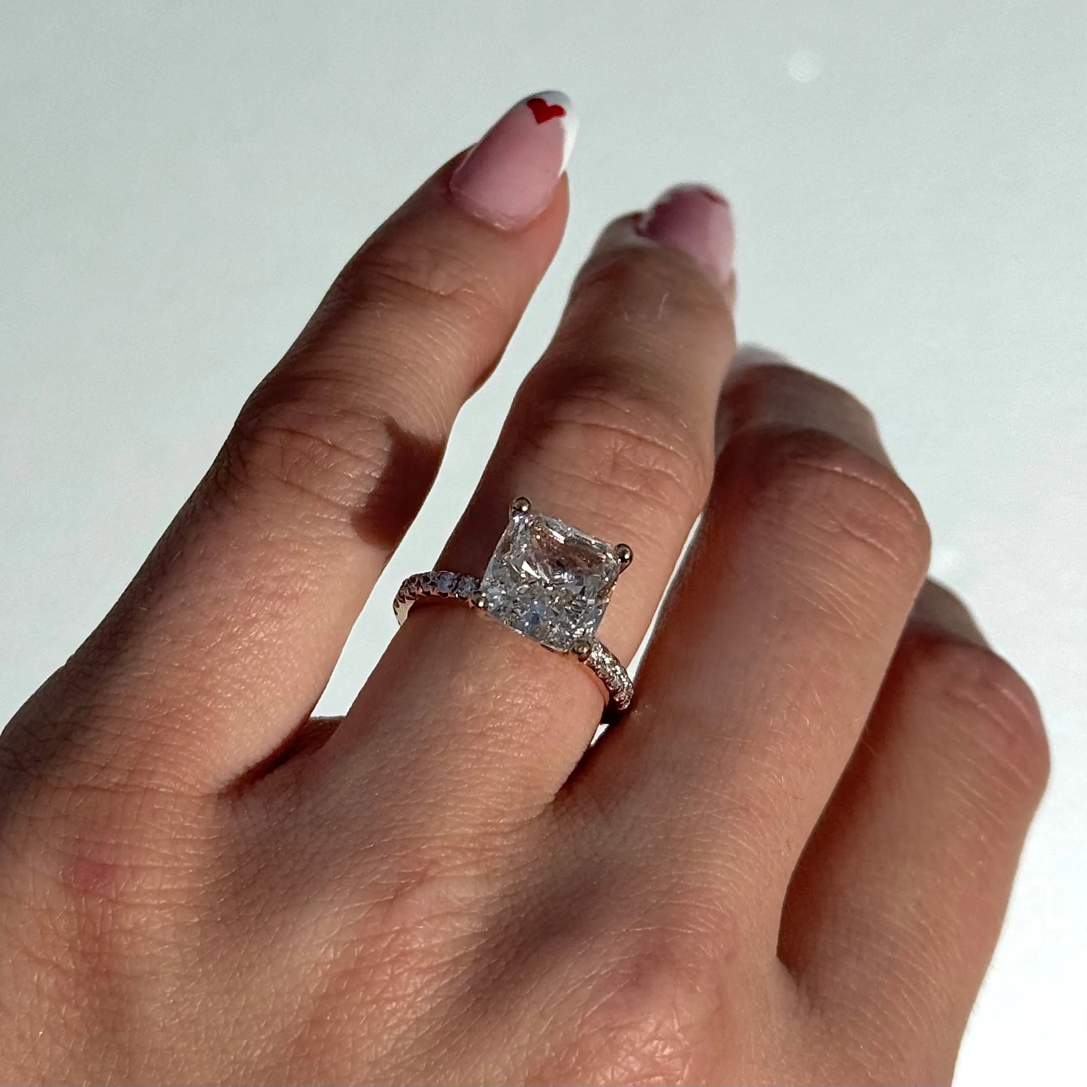 5.02 Carat Lab Cushion Engagement Ring with Hidden Halo | Engagement Ring Wednesday