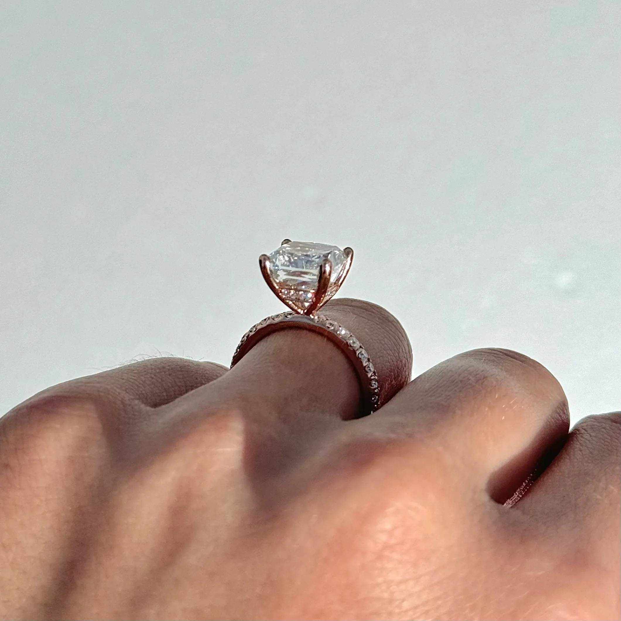 5.02 Carat Lab Cushion Engagement Ring with Hidden Halo | Engagement Ring Wednesday
