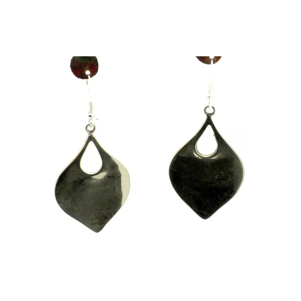 Abalone Teardrop Alpaca Silver Earrings Artisana