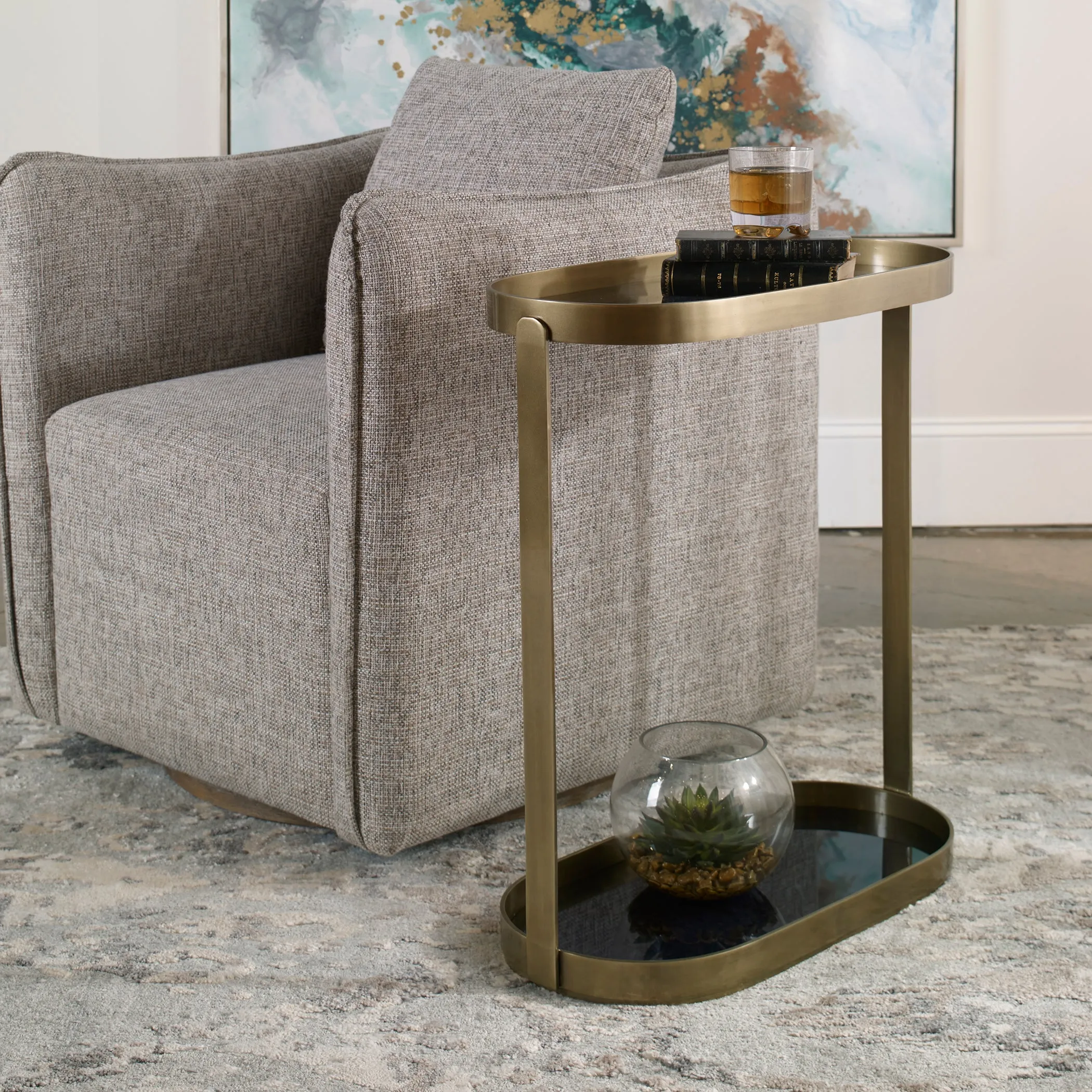Adia Antique Gold Side Table