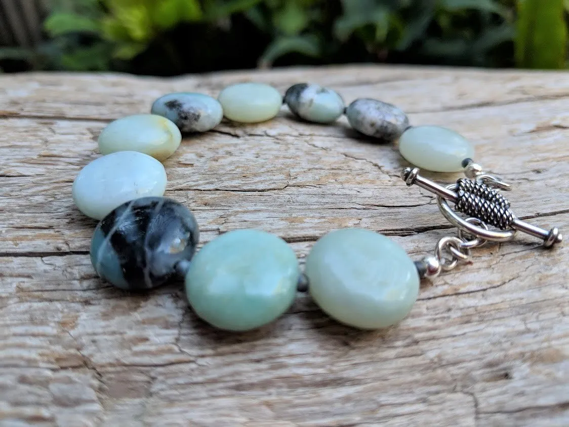 Amazonite Silver Toggle Bracelet