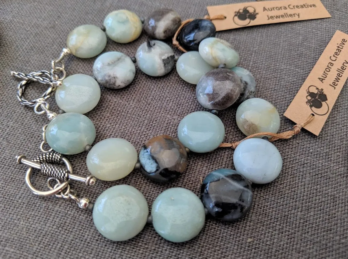 Amazonite Silver Toggle Bracelet