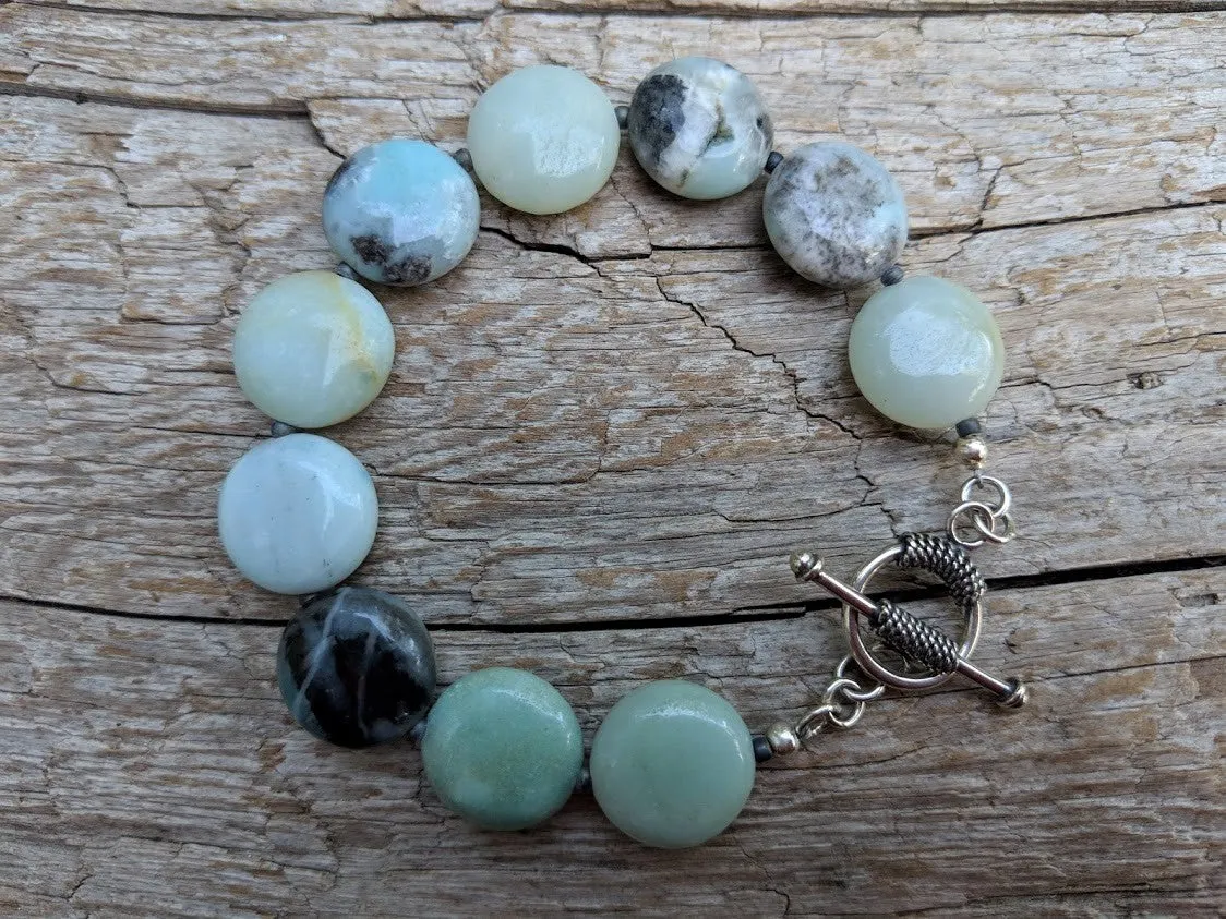 Amazonite Silver Toggle Bracelet