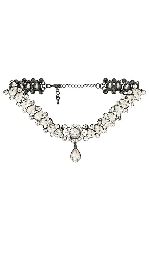 Amber Sceats Crystal Choker Necklace in Metallic Silver
