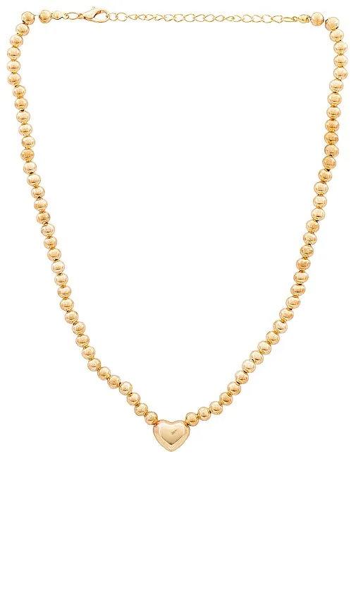 Amber Sceats Sweetheart Necklace in Metallic Gold