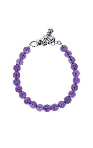 Amethyst Bracelet with Silver Toggle