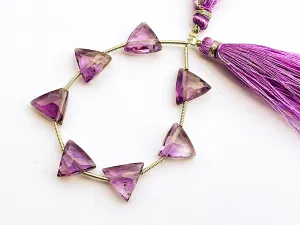 Amethyst Triangle Shape Faceted Briolette Beads