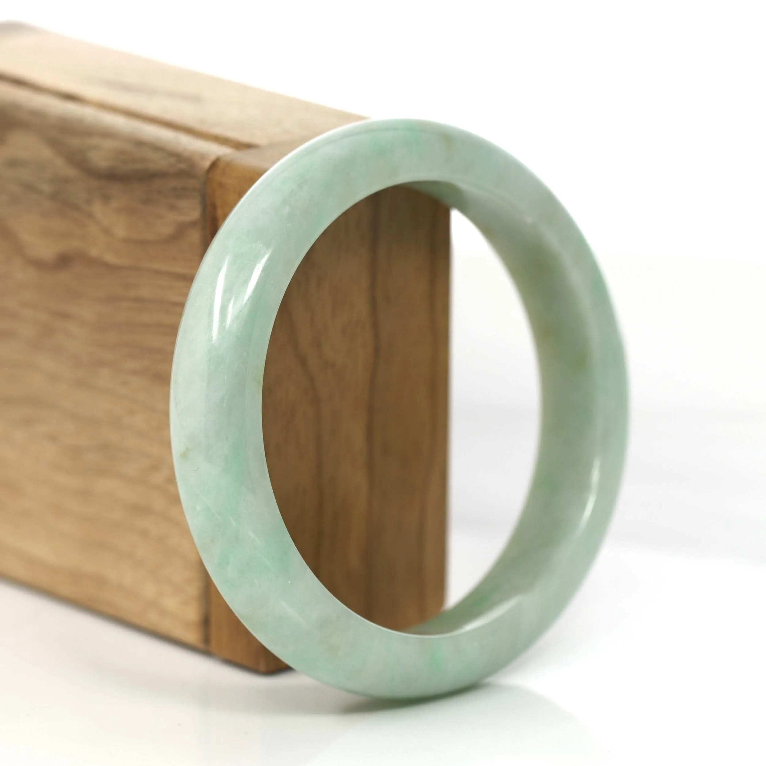 Baikalla "Classic Bangle" Yellow Green Natural Burmese Jadeite Jade Bangle (57.40mm) #822