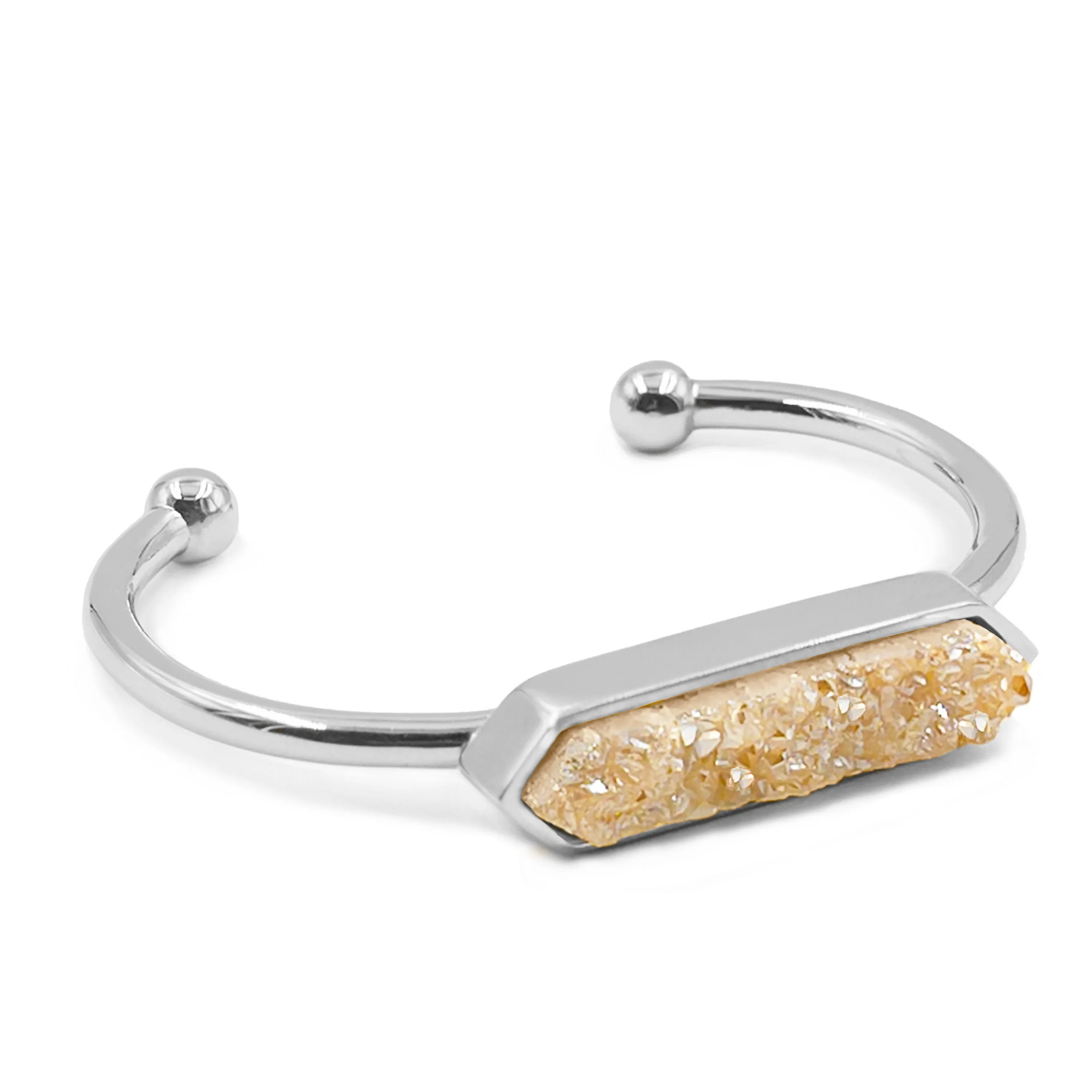 Bangle Collection - Silver Amber Quartz Bracelet (Ambassador)