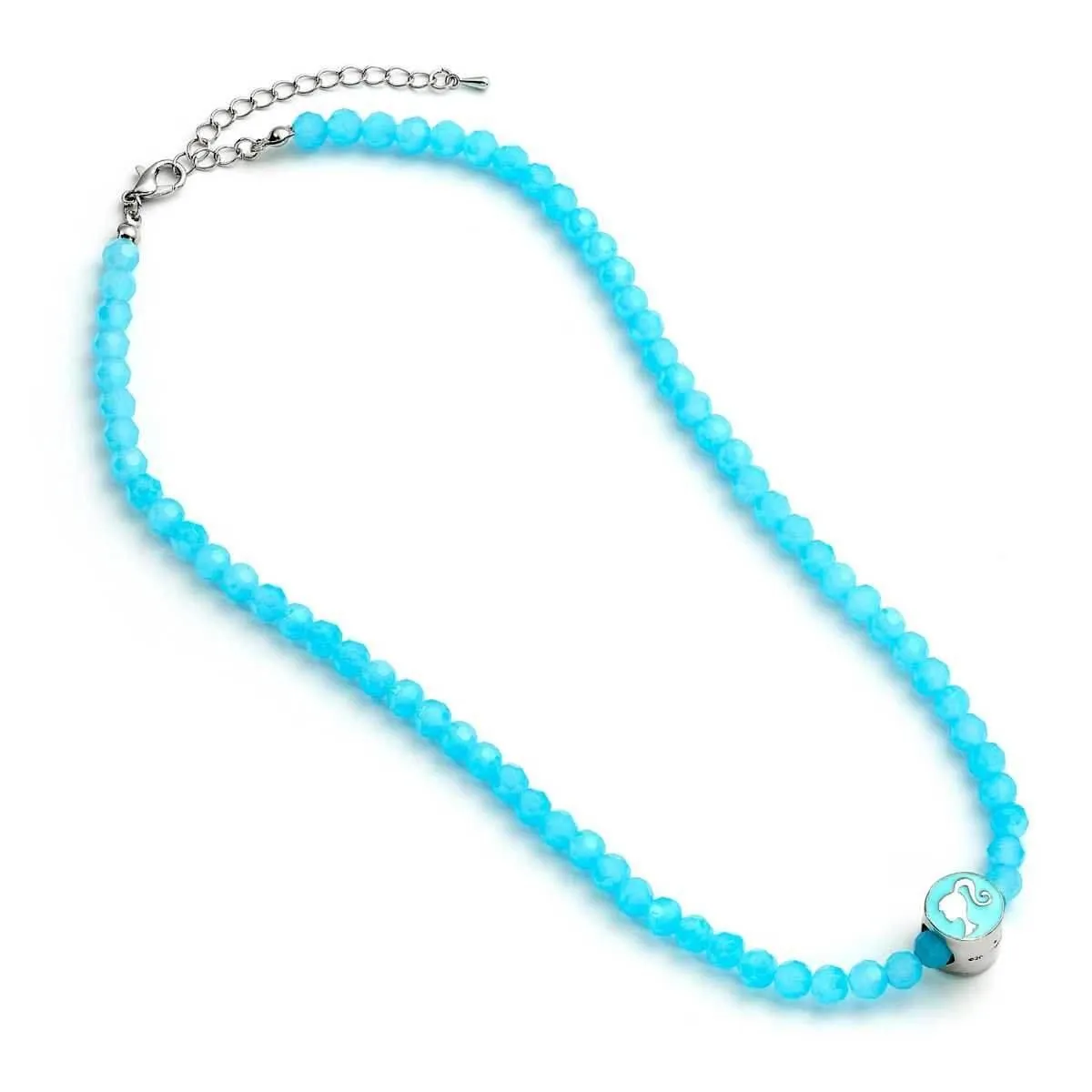Barbie™️ Blue Bead Necklace with Barbie Silhouette Charm - Barbie x Carat Shop