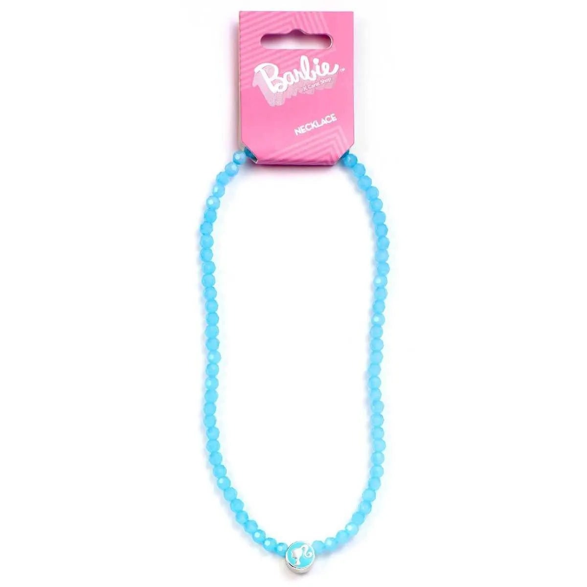 Barbie™️ Blue Bead Necklace with Barbie Silhouette Charm - Barbie x Carat Shop