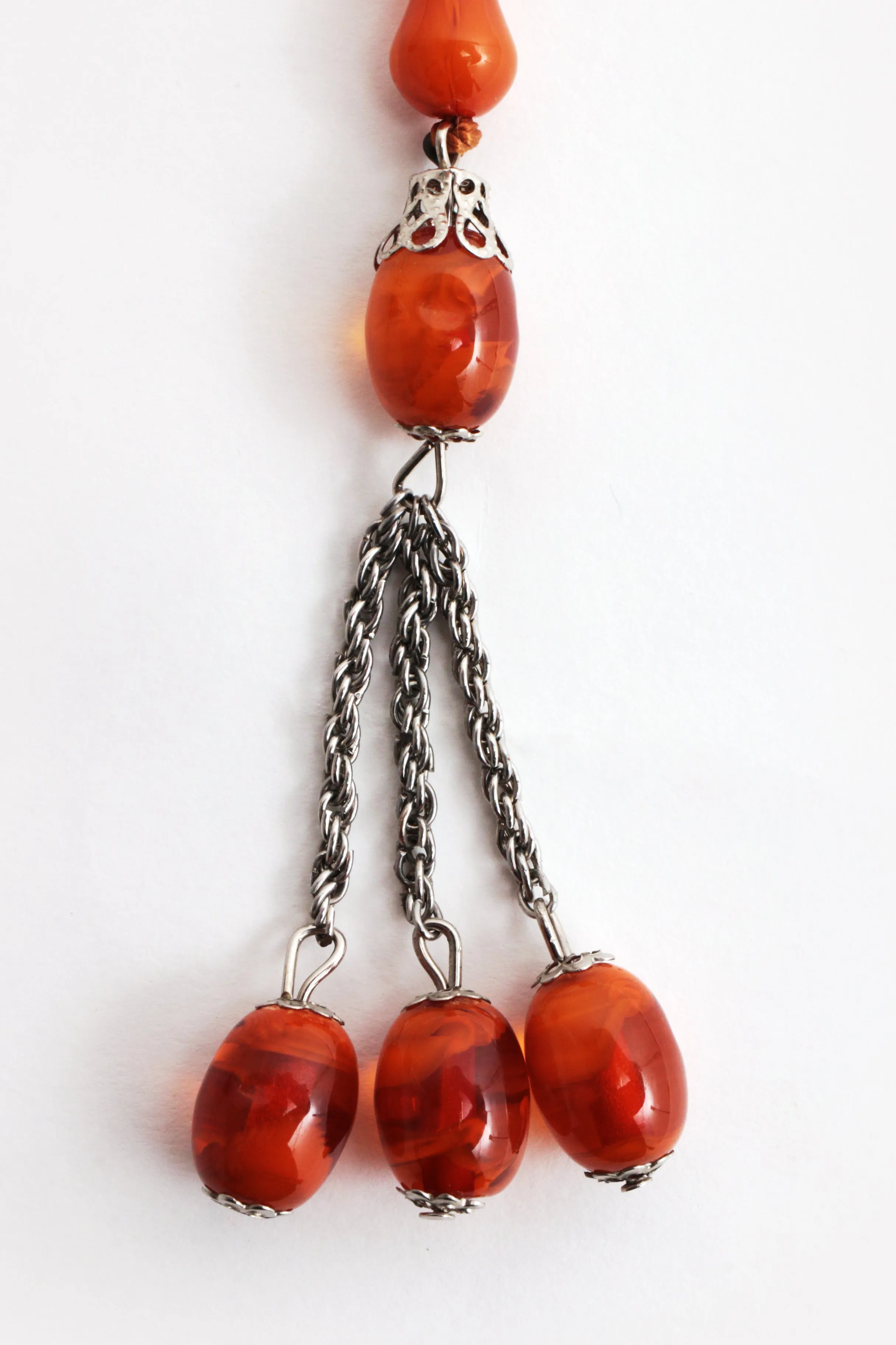 Beautiful Amber Prayer Necklace, 1960s