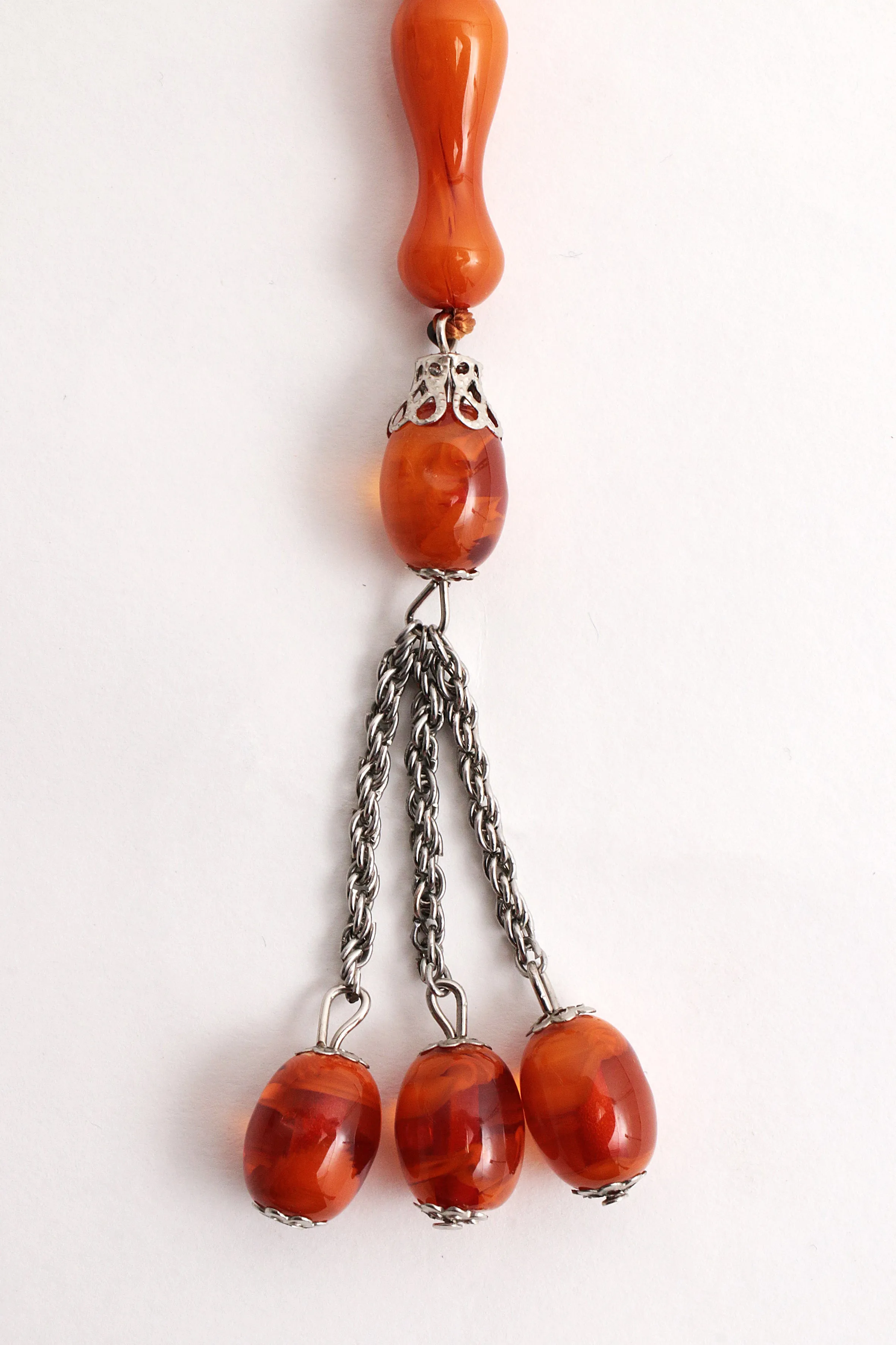Beautiful Amber Prayer Necklace, 1960s