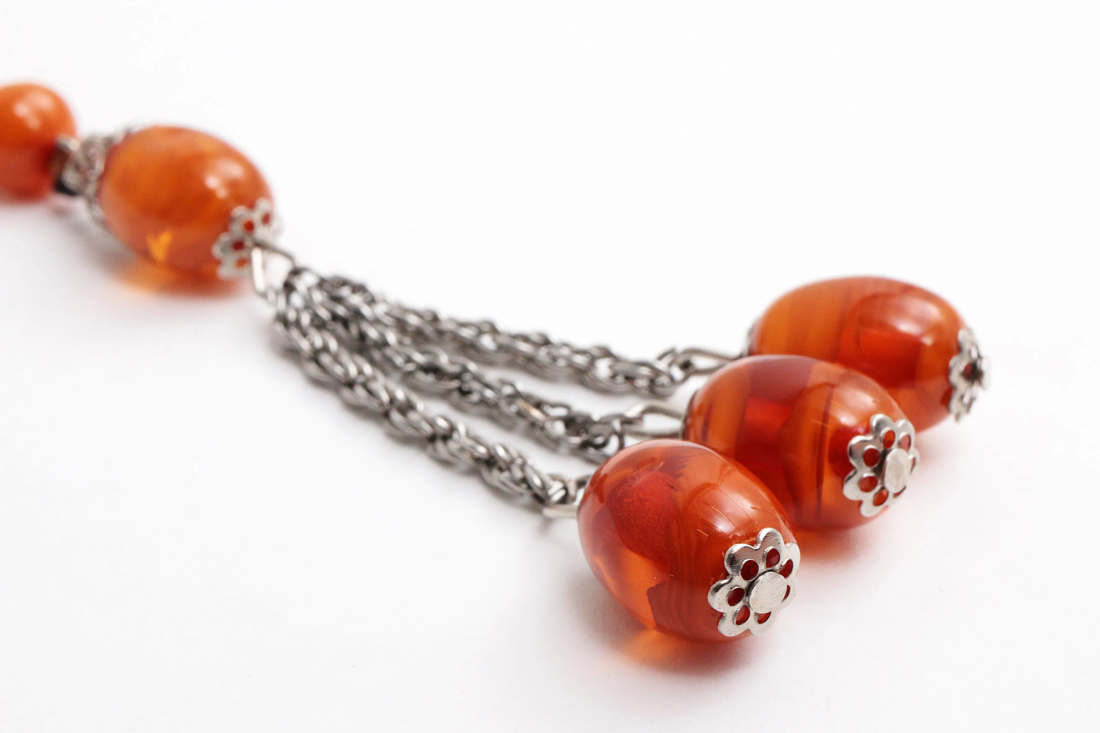 Beautiful Amber Prayer Necklace, 1960s