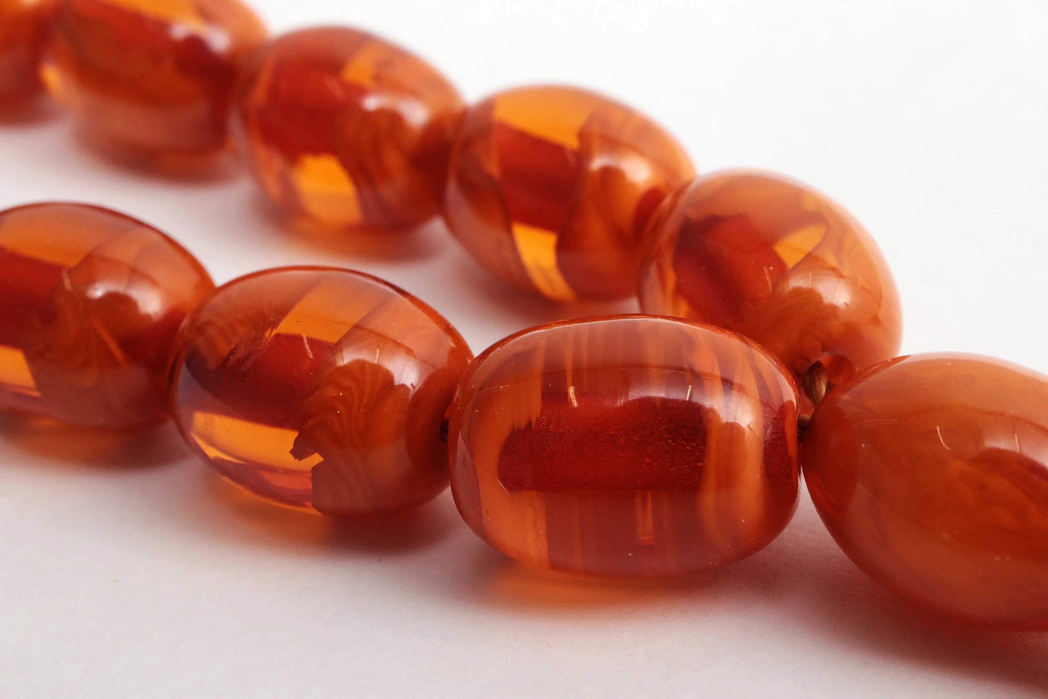 Beautiful Amber Prayer Necklace, 1960s