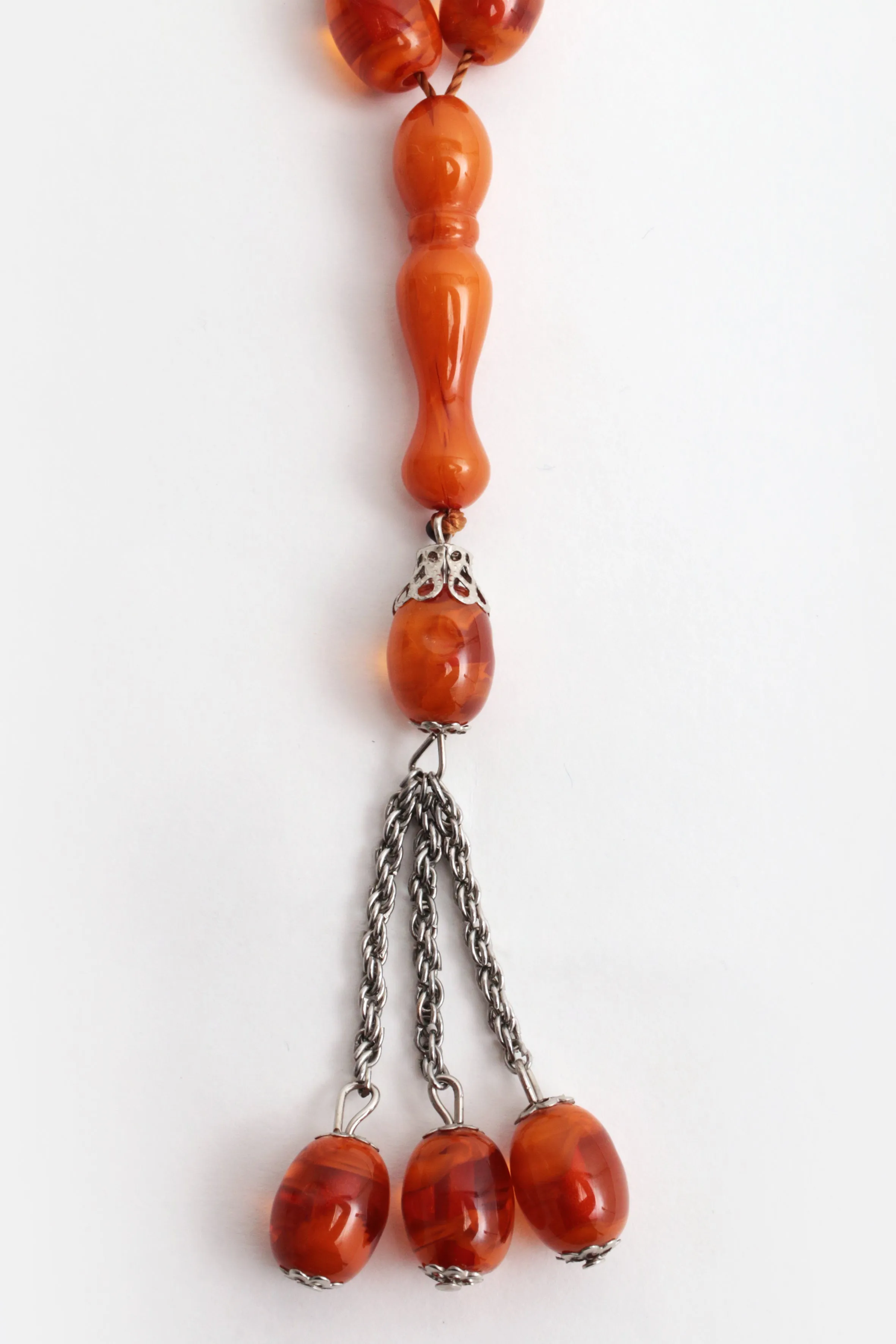 Beautiful Amber Prayer Necklace, 1960s