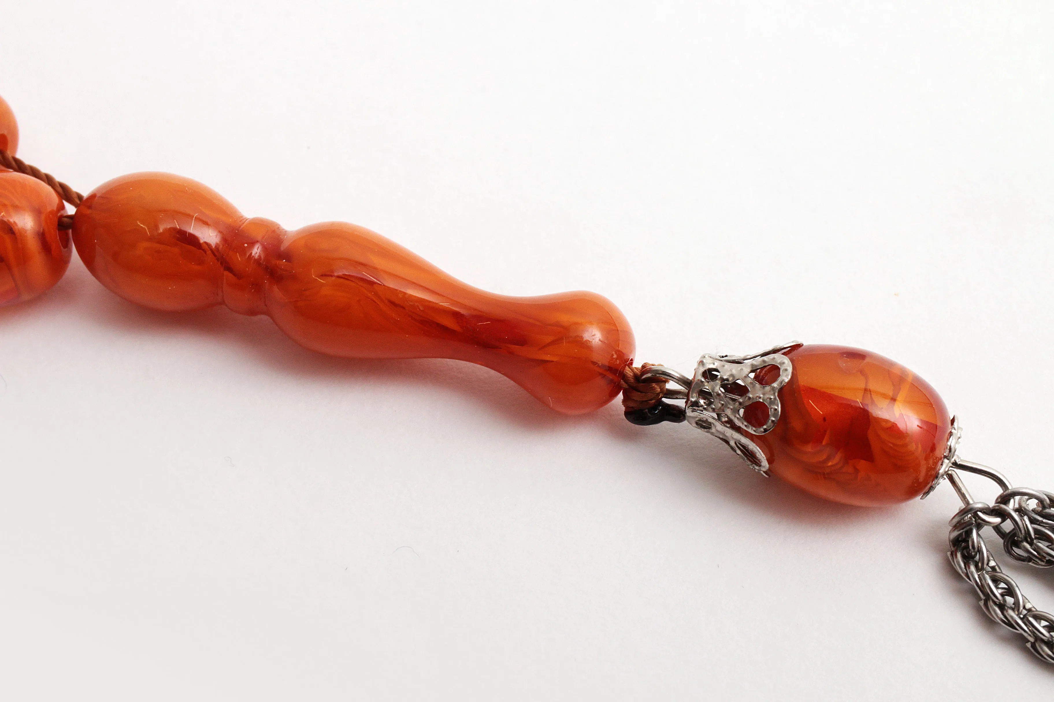 Beautiful Amber Prayer Necklace, 1960s