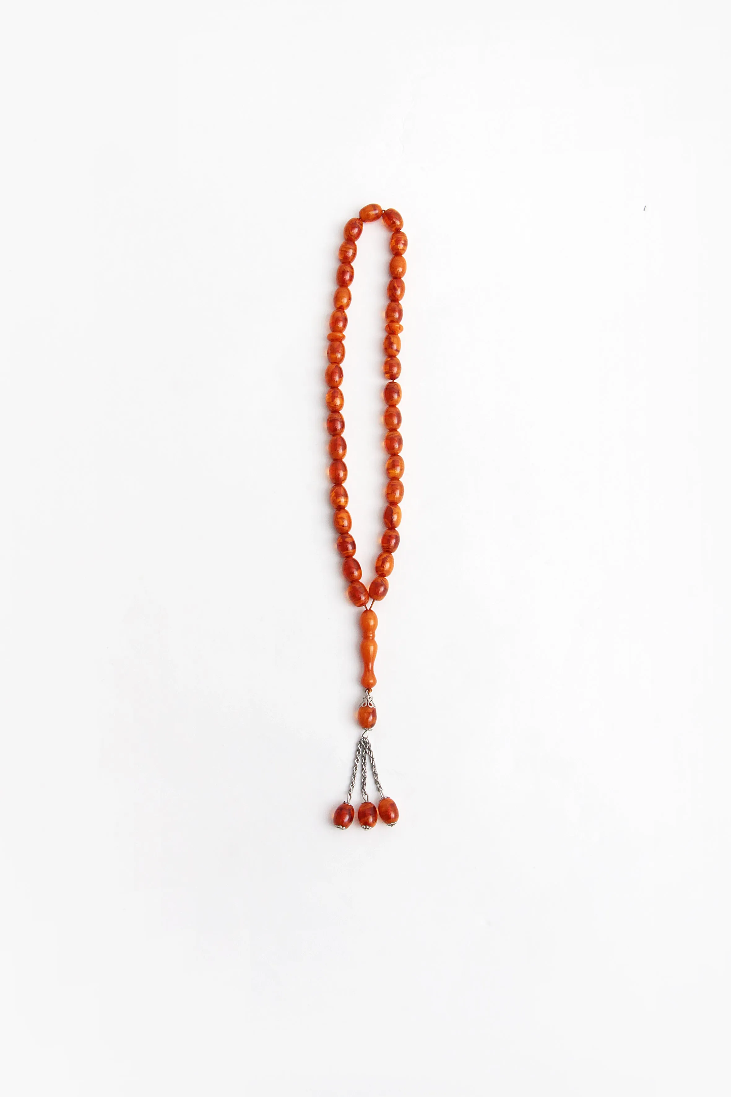 Beautiful Amber Prayer Necklace, 1960s