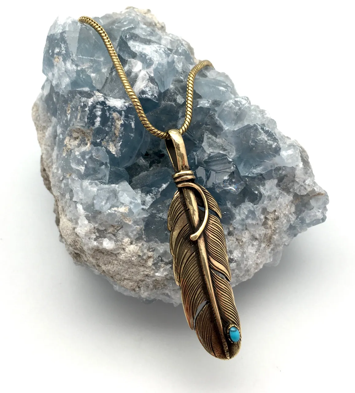 Bhakti Panda Flight of Hope Gold Feather Necklace