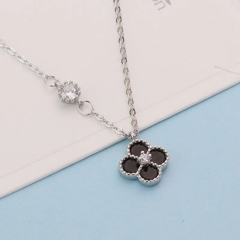 Black Onyx Clover Necklace