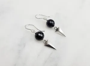 Black Spinel Spike Earrings