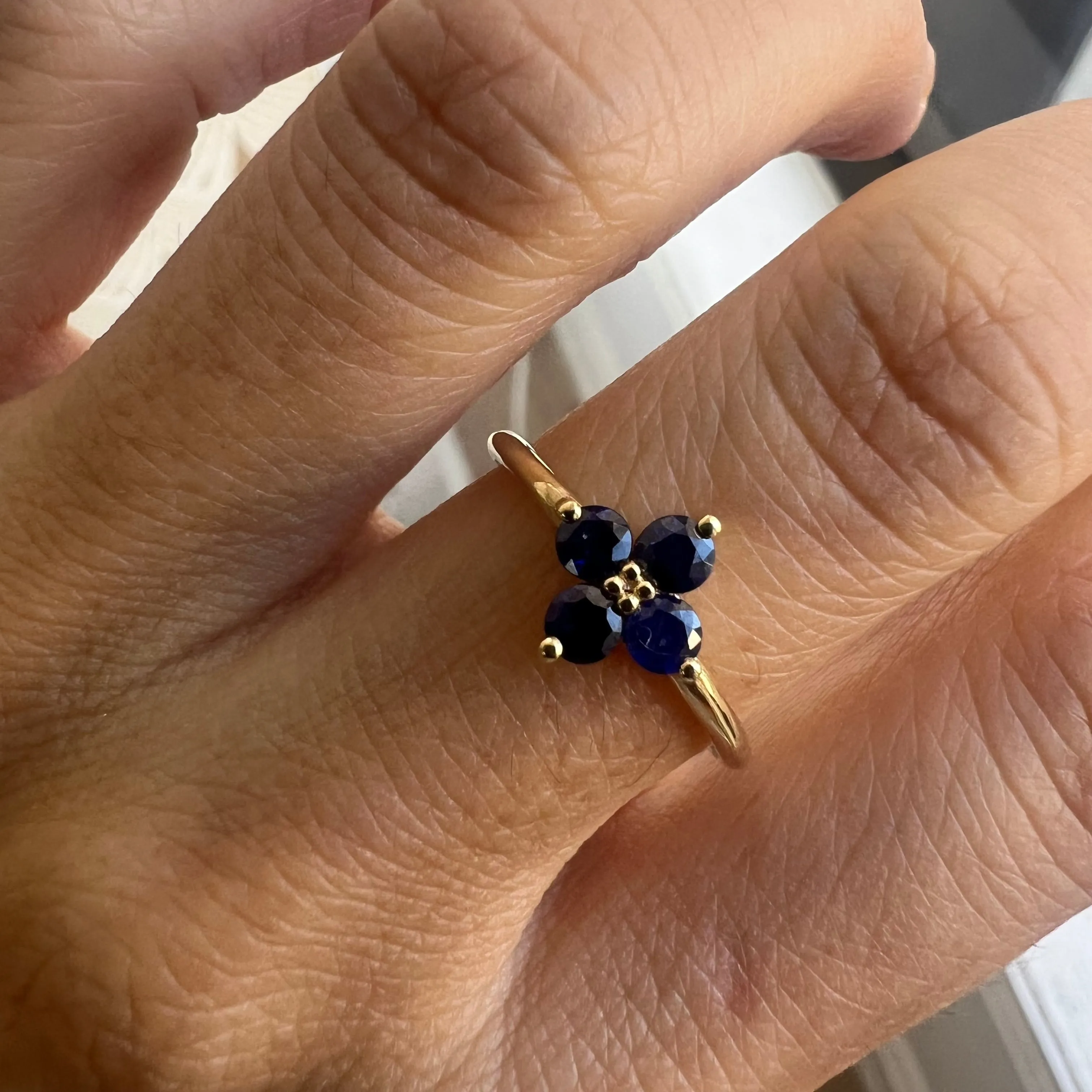 Blue Sapphire Sundrop Ring (ready to ship option)*