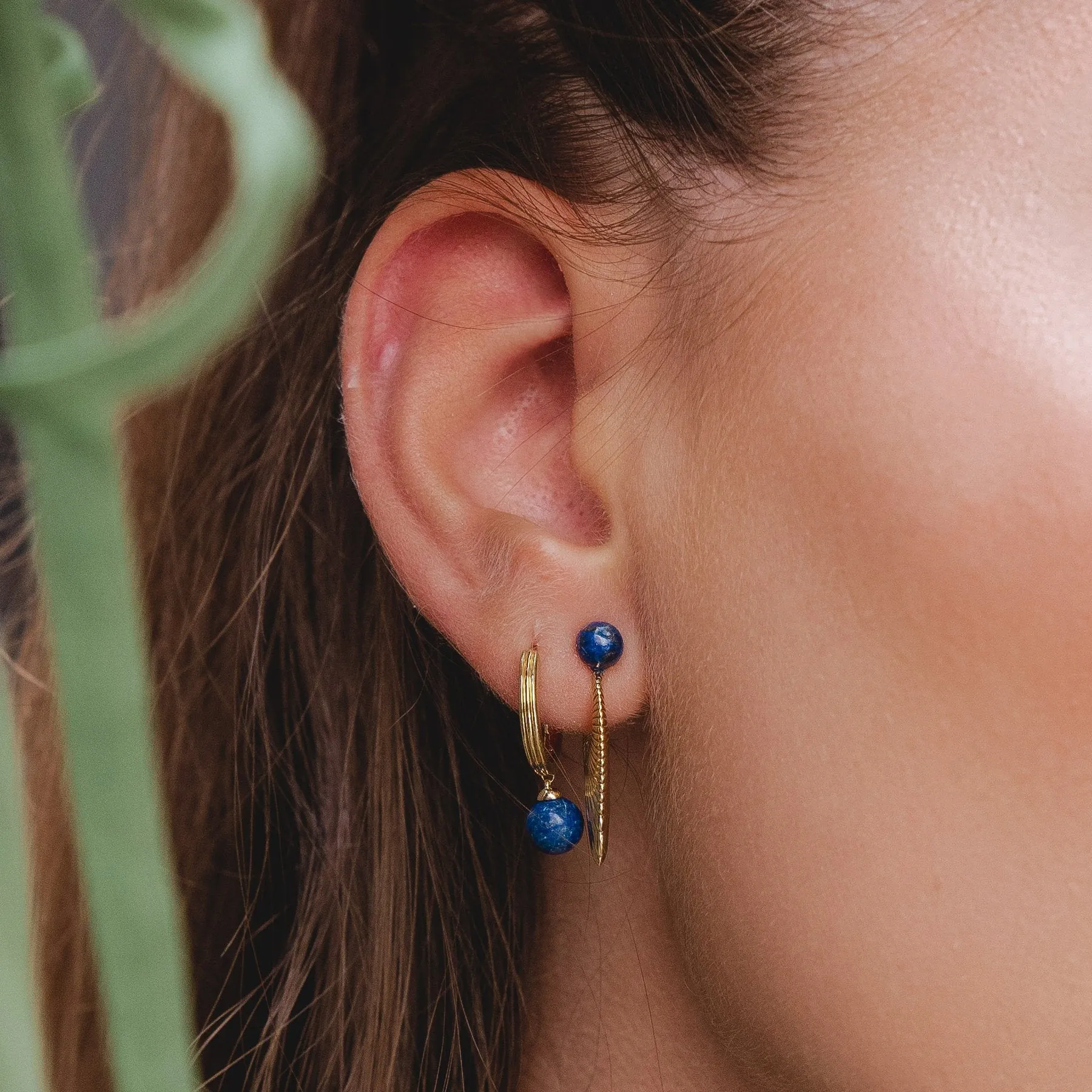 Boucles d'Oreilles Créoles Caruso Lapis Lazuli