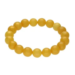 Butter Amber Beaded Elasticated Bracelet