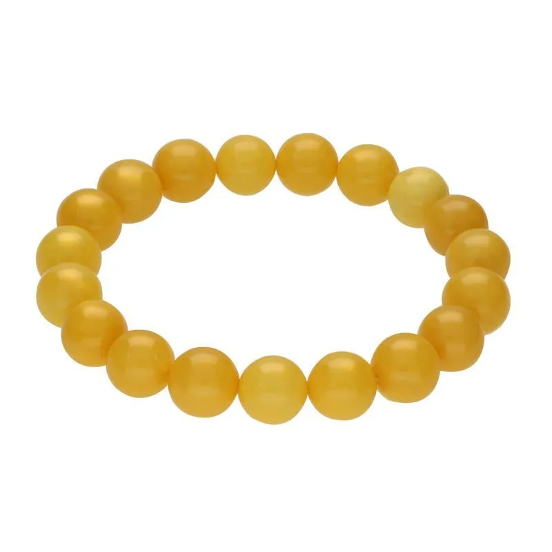 Butter Amber Beaded Elasticated Bracelet