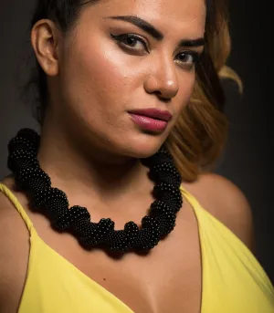 Chunky Twisted necklace in Black