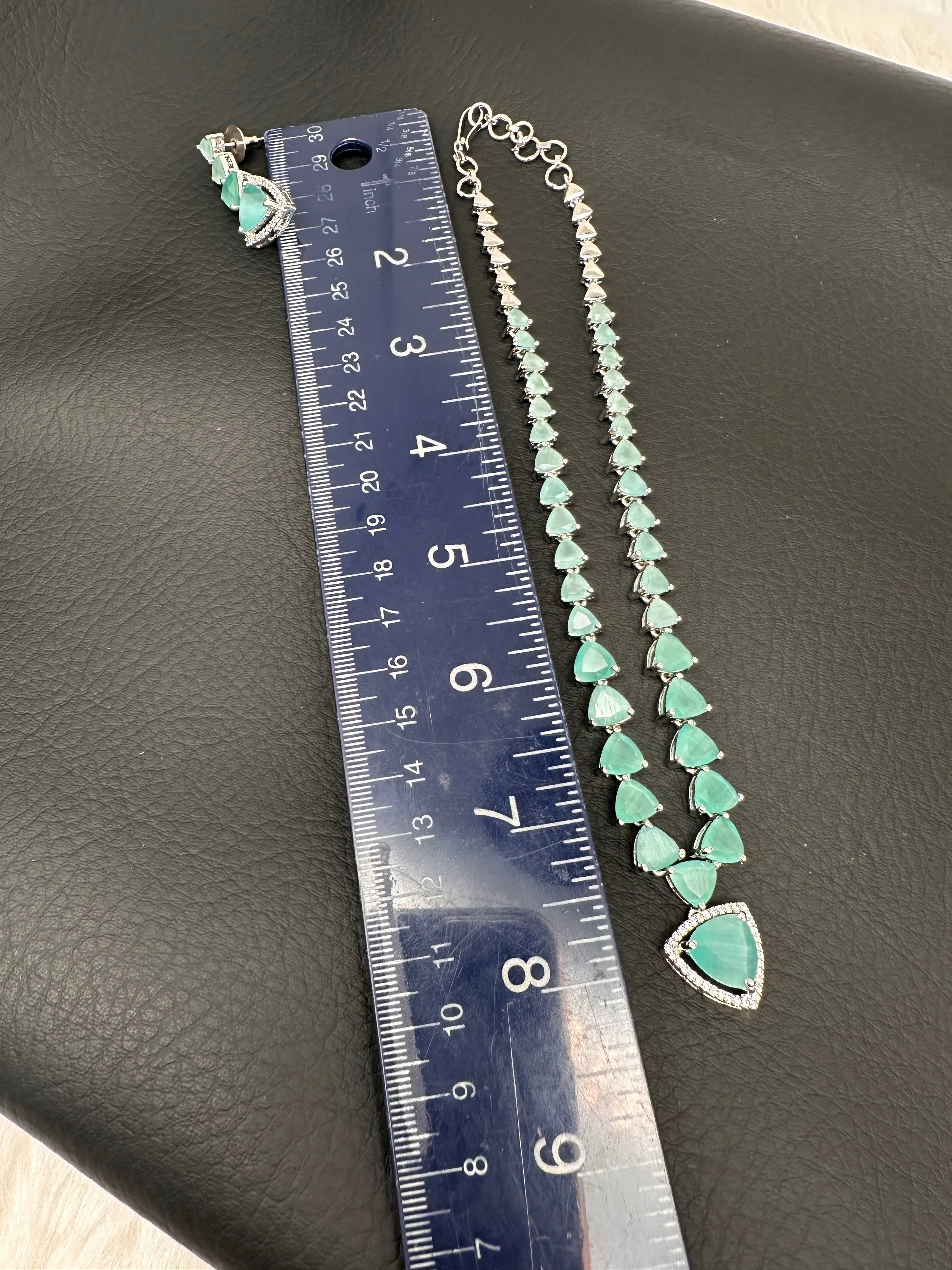 CZ AD Color Stone Dainty Short Necklace