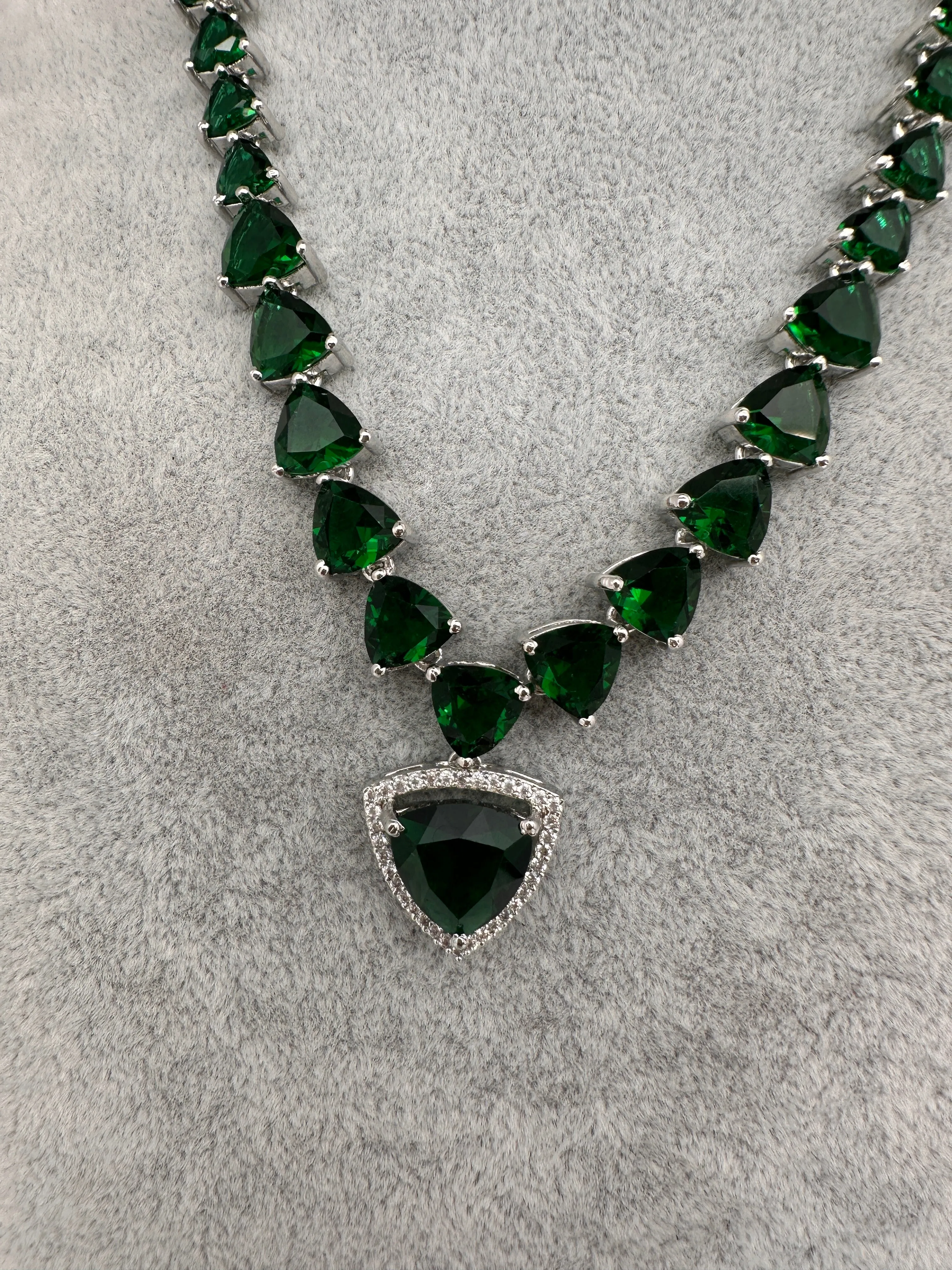 CZ AD Color Stone Dainty Short Necklace