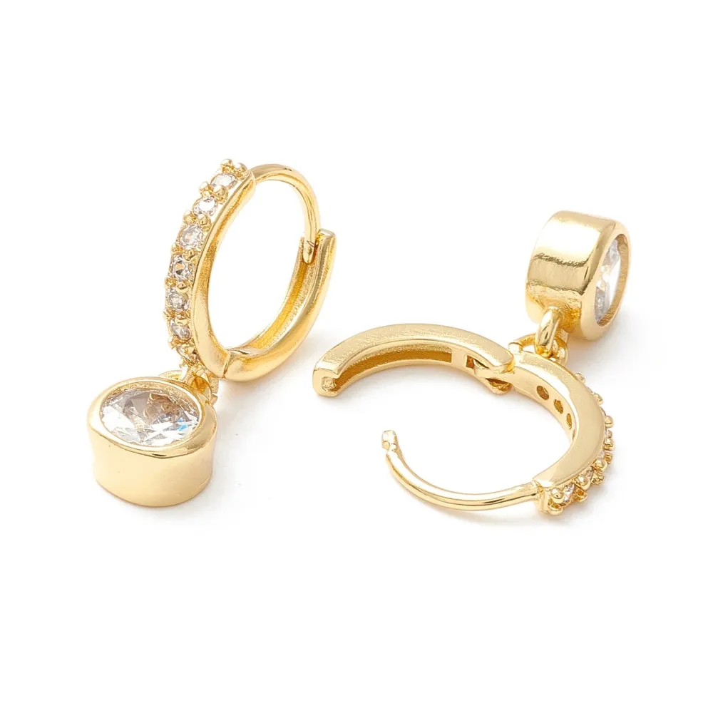 Dainty Diamond Drop Huggie Hoops